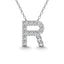 Diamond 1/8 Ct.Tw. Letter R Pendant in 14K White Gold" - Larson Jewelers