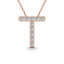 Diamond 1/10 Ct.Tw. Letter T Pendant in 14K Rose Gold" - Larson Jewelers