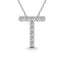 Diamond 1/10 Ct.Tw. Letter T Pendant in 14K White Gold" - Larson Jewelers