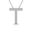 Diamond 1/10 Ct.Tw. Letter T Pendant in 14K White Gold" - Larson Jewelers