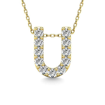 Diamond 1/10 Ct.Tw. Letter U Pendant in 14K Yellow Gold" - Larson Jewelers