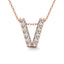 Diamond 1/10 Ct.Tw. Letter V Pendant in 14K Rose Gold" - Larson Jewelers