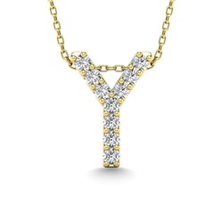 Diamond 1/10 Ct.Tw. Letter Y Pendant in 14K Yellow Gold" - Larson Jewelers