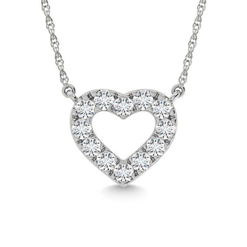 Diamond 1/20 Ct.Tw. Heart Pendant in 10K White Gold - Larson Jewelers