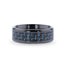 ZAYDEN Black Titanium Ring with Blue & Black Carbon Fiber Inlay and Bevels - 8mm - Larson Jewelers