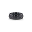 JAX Domed Black Titanium Ring with Brushed Cross Alternating Diagonal Cuts Pattern - 8mm - Larson Jewelers