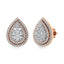 Diamond 7/8 Ct.Tw. Pear Shape Cluster Earrings in 10K Rose Gold - Larson Jewelers