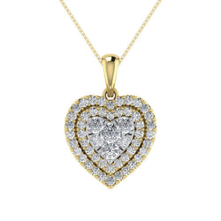 Diamond 3/4 Ct.Tw. Heart Pendant in 10K Yellow Gold - Larson Jewelers