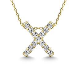 Diamond 1/8 Ct.Tw. Letter X Pendant in 14K Yellow Gold" - Larson Jewelers
