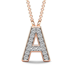Diamond 1/20 Ct.Tw. Letter A Pendant in 10K Rose Gold - Larson Jewelers