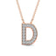 Diamond 1/20 Ct.Tw. Letter D Pendant in 10K Rose Gold - Larson Jewelers