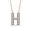 Diamond 1/20 Ct.Tw. Letter H Pendant in 10K Rose Gold - Larson Jewelers