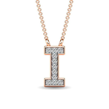 Diamond 1/20 Ct.Tw. Letter I Pendant in 10K Rose Gold - Larson Jewelers
