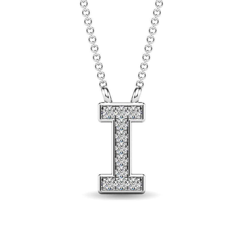 Diamond 1/20 Ct.Tw. Letter I Pendant in 10K White Gold - Larson Jewelers