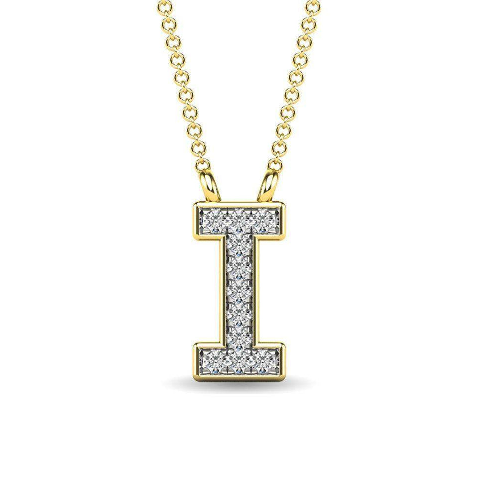 Diamond 1/20 Ct.Tw. Letter I Pendant in 10K Yellow Gold - Larson Jewelers