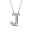 Diamond 1/20 Ct.Tw. Letter J Pendant in 10K Rose Gold - Larson Jewelers