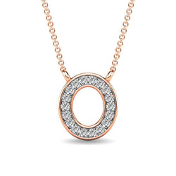 Diamond 1/20 Ct.Tw. Letter O Pendant in 10K Rose Gold - Larson Jewelers