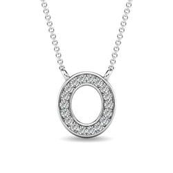 Diamond 1/20 Ct.Tw. Letter O Pendant in 10K White Gold - Larson Jewelers