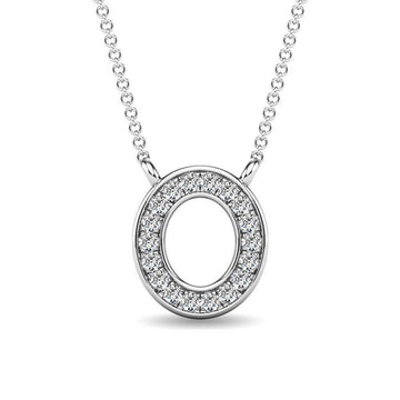 Diamond 1/20 Ct.Tw. Letter O Pendant in 10K White Gold - Larson Jewelers