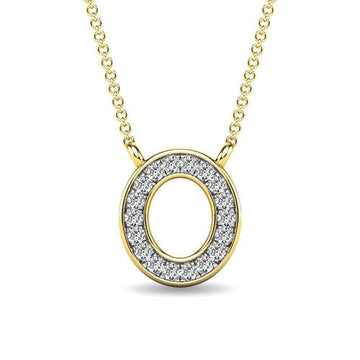 Diamond 1/20 Ct.Tw. Letter O Pendant in 10K Yellow Gold - Larson Jewelers