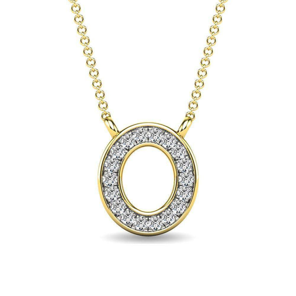 Diamond 1/20 Ct.Tw. Letter O Pendant in 10K Yellow Gold - Larson Jewelers
