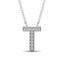 Diamond 1/20 Ct.Tw. Letter T Pendant in 10K White Gold - Larson Jewelers