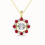 Diamond 1/4 Ct.Tw. And Ruby Fashion Pendant in 10K Yellow Gold