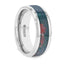 MICAH Bloodstone Inlay Tungsten Carbide Ring with Polished Beveled Edges - 8mm - Larson Jewelers