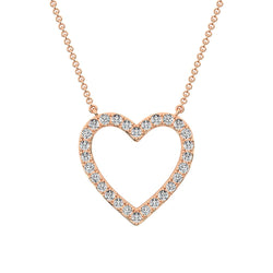 10K Rose Gold 1/2 Ct.Tw. Diamond Heart Necklace - Larson Jewelers