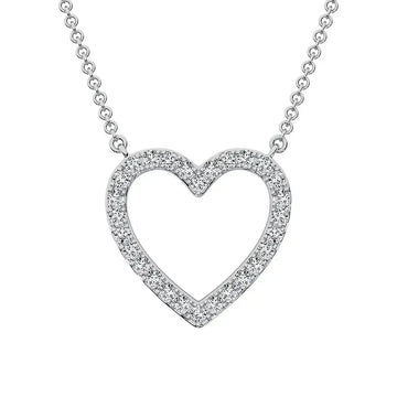 10K White Gold 1/2 Ct.Tw. Diamond Heart Necklace - Larson Jewelers