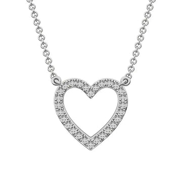 10K White Gold 1/4 Ct.Tw. Diamond Heart Necklace - Larson Jewelers