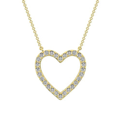 10K Yellow Gold 1/4 Ct.Tw. Diamond Heart Necklace - Larson Jewelers