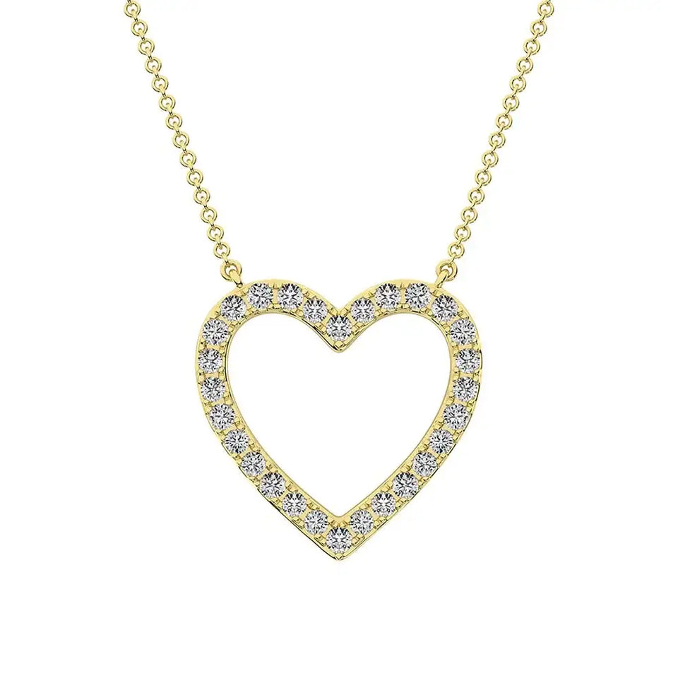 10K Yellow Gold 1/4 Ct.Tw. Diamond Heart Necklace - Larson Jewelers