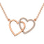 10K Rose Gold 1/10 Ct.Tw. Diamond Interlinked Heart Necklace - Larson Jewelers