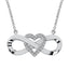10K White Gold 1/20 Ct.Tw. Diamond Infinity Necklace With Heart - Larson Jewelers