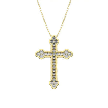 14K Yellow Gold 1/5 Ct.Tw. Diamond Cross Pendant - Larson Jewelers