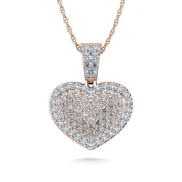 10K Rose Gold Diamond 2 1/2 Ct.Tw. Heart Pendant - Larson Jewelers