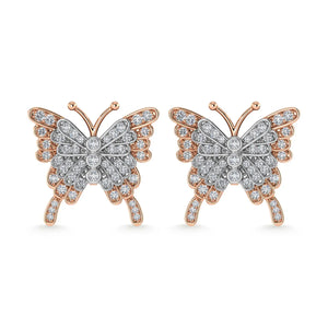 Diamond 1/3 Ct.Tw. Heart Earrings in 10K Two Tone - Larson Jewelers