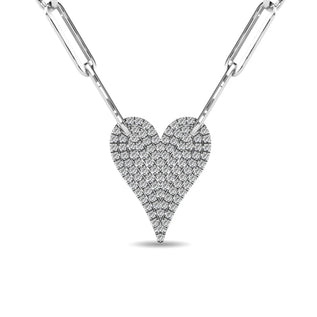 Diamond 1/4 Ct.Tw. Heart Pendant in 10K White Gold - Larson Jewelers
