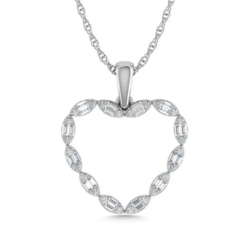 Diamond 1/3 Ct.Tw. Heart Pendant in 10K White Gold - Larson Jewelers