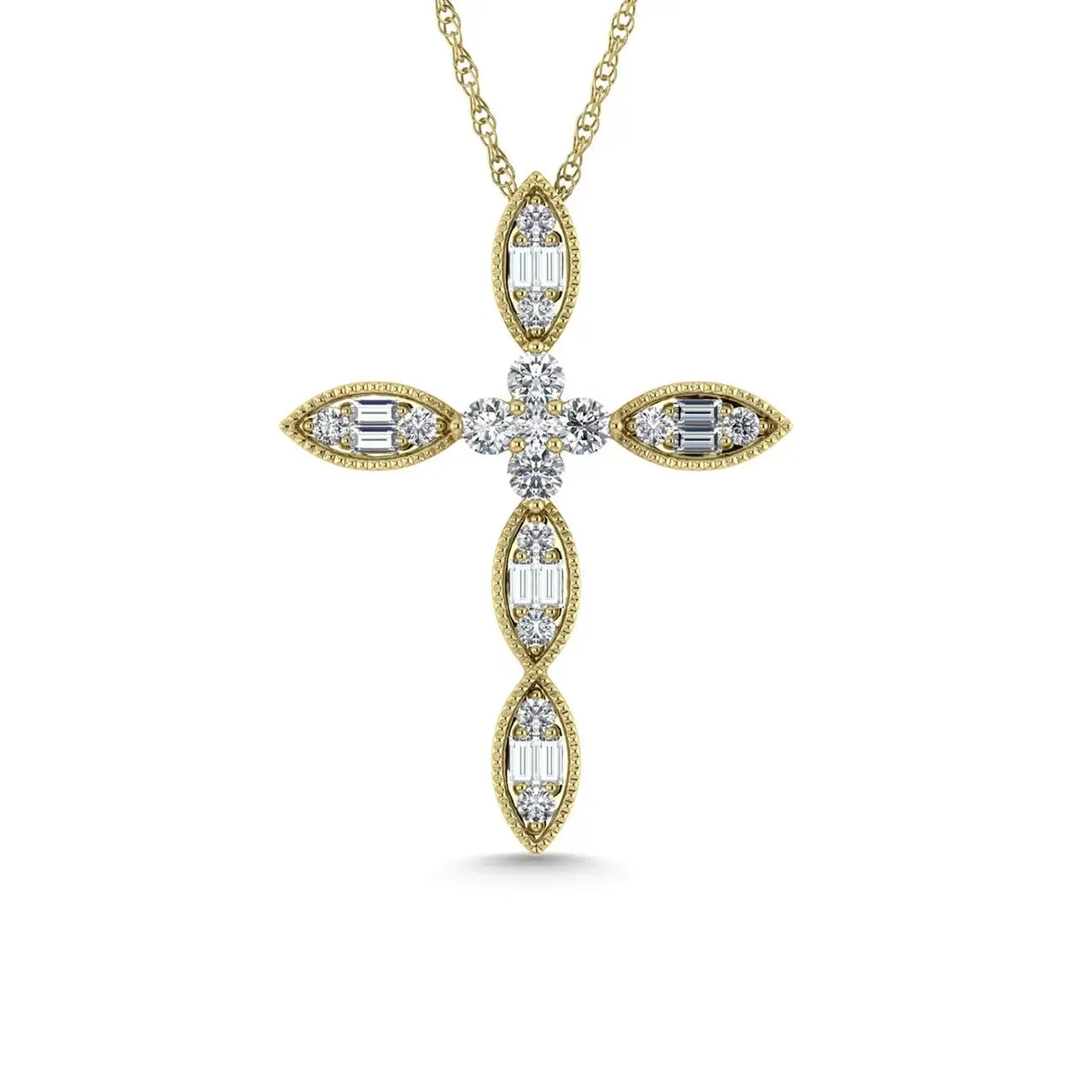 Diamond 3/8 Ct.Tw. Cross Pendant in 14K Yellow Gold - Larson Jewelers