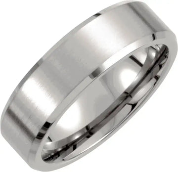 Titanium 7mm Beveled-Edge Band with Satin Finish - Larson Jewelers