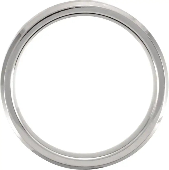 Titanium 7mm Beveled-Edge Band with Satin Finish - Larson Jewelers