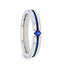 NYMERIA Tension Set Blue Sapphire Titanium Band with Blue Stripe - 4mm - Larson Jewelers