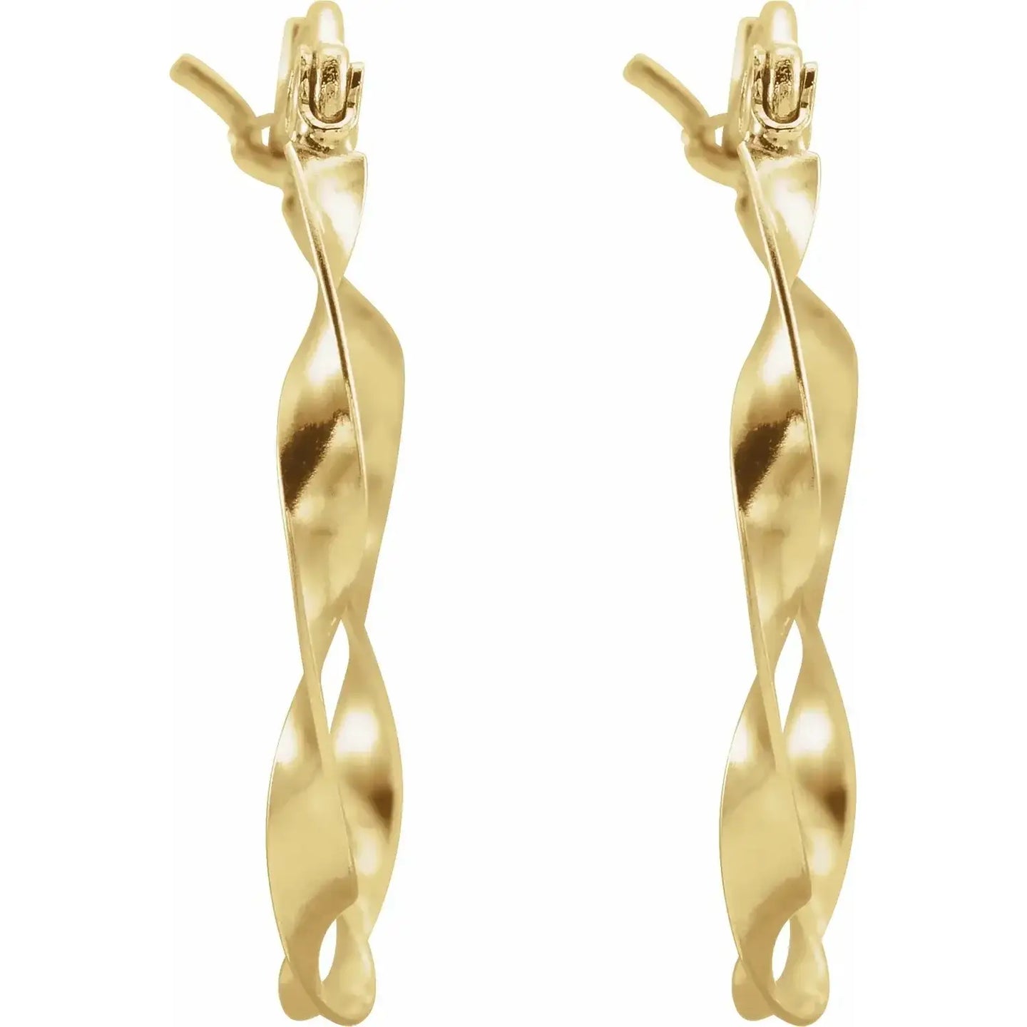 14K Yellow Twisted 20 mm Hoop Earrings - Larson Jewelers