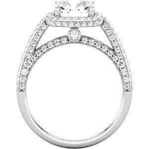 10K White 5.2 mm Round 1 CTW Diamond Engagement Ring - Larson Jewelers