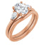 MAYROSE 18K Rose Gold Oval Lab Grown Diamond Engagement Ring