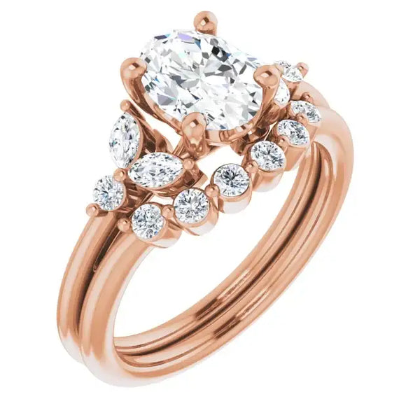 AURELIE 14K Rose Gold Oval Lab Grown Diamond Engagement Ring - Larson Jewelers