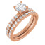 SCARLETT 18K Rose Gold Round Lab Grown Diamond French-Set Engagement Ring
