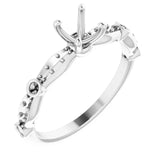 SOLANA Lab Grown Diamond Engagement Ring Setting for Square Stones